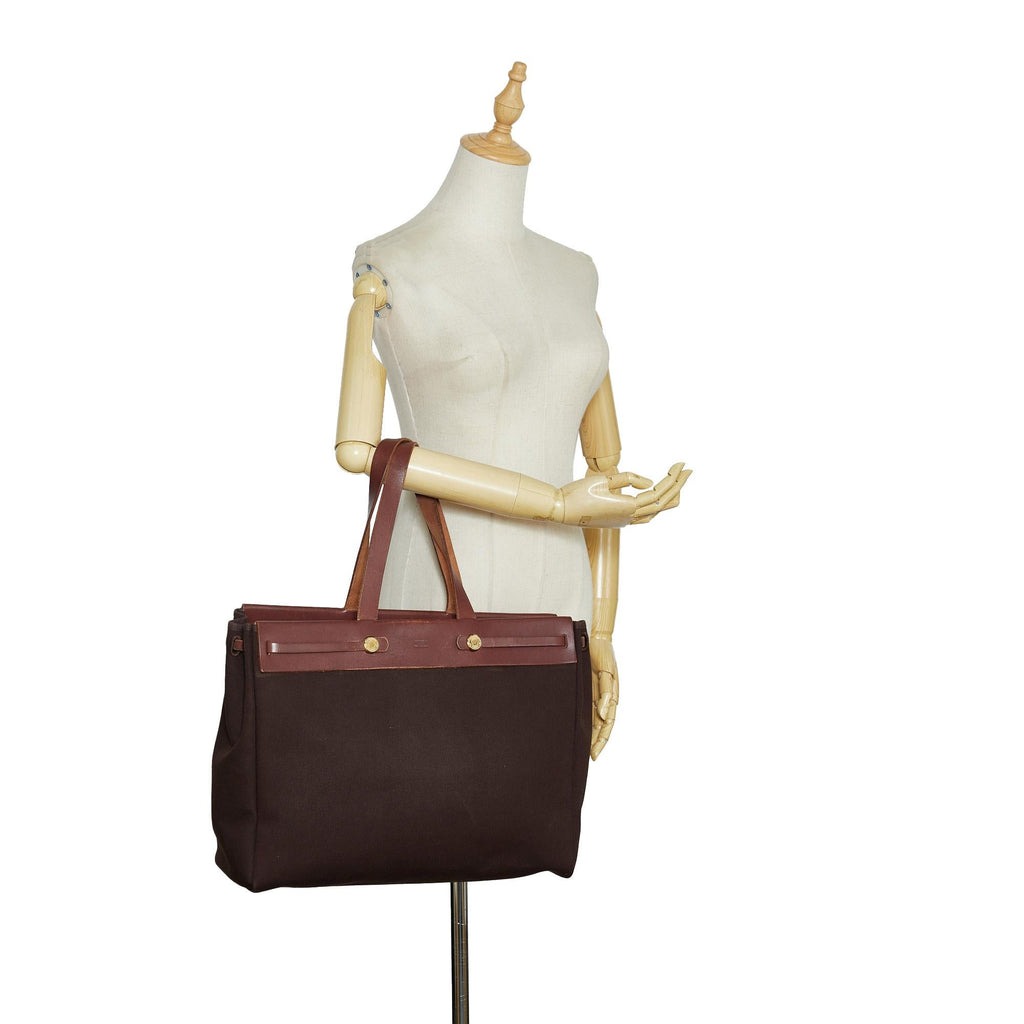 Hermes Herbag Cabas Toile GM (SHG-uQhl7B)