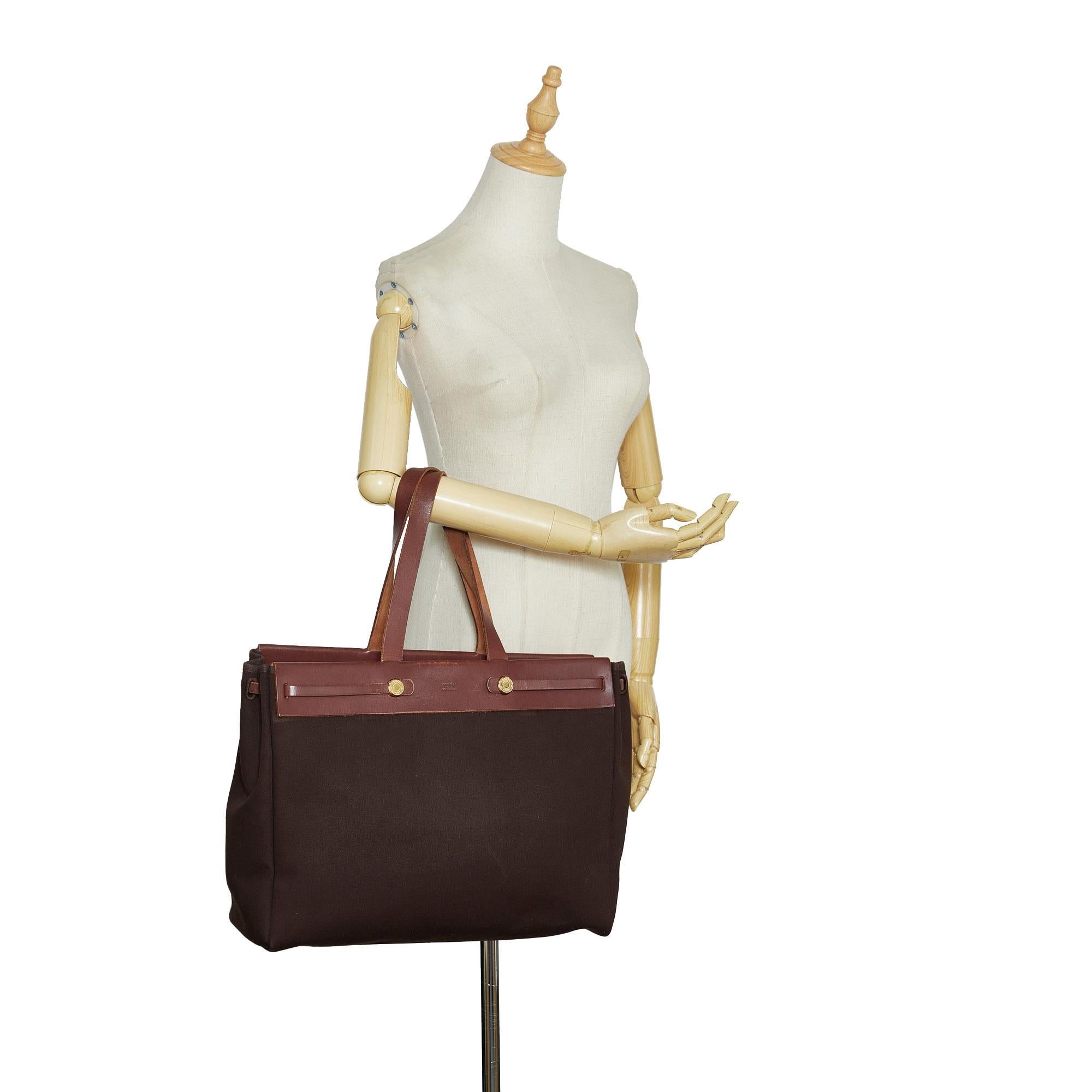 Hermes Herbag Cabas Toile GM (SHG-uQhl7B)