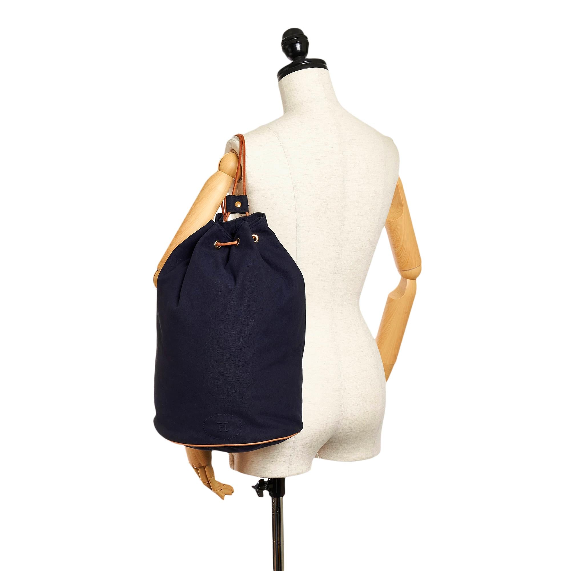 Hermes Polochon Mimile Canvas Backpack (SHG-32271)
