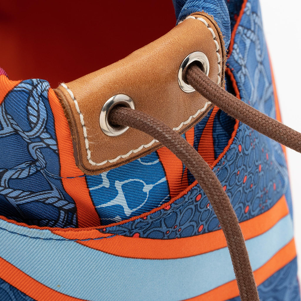 Hermes Silk Carre en Cravates Fourbi 25 Insert Drawstring Pouch (SHF-22816)