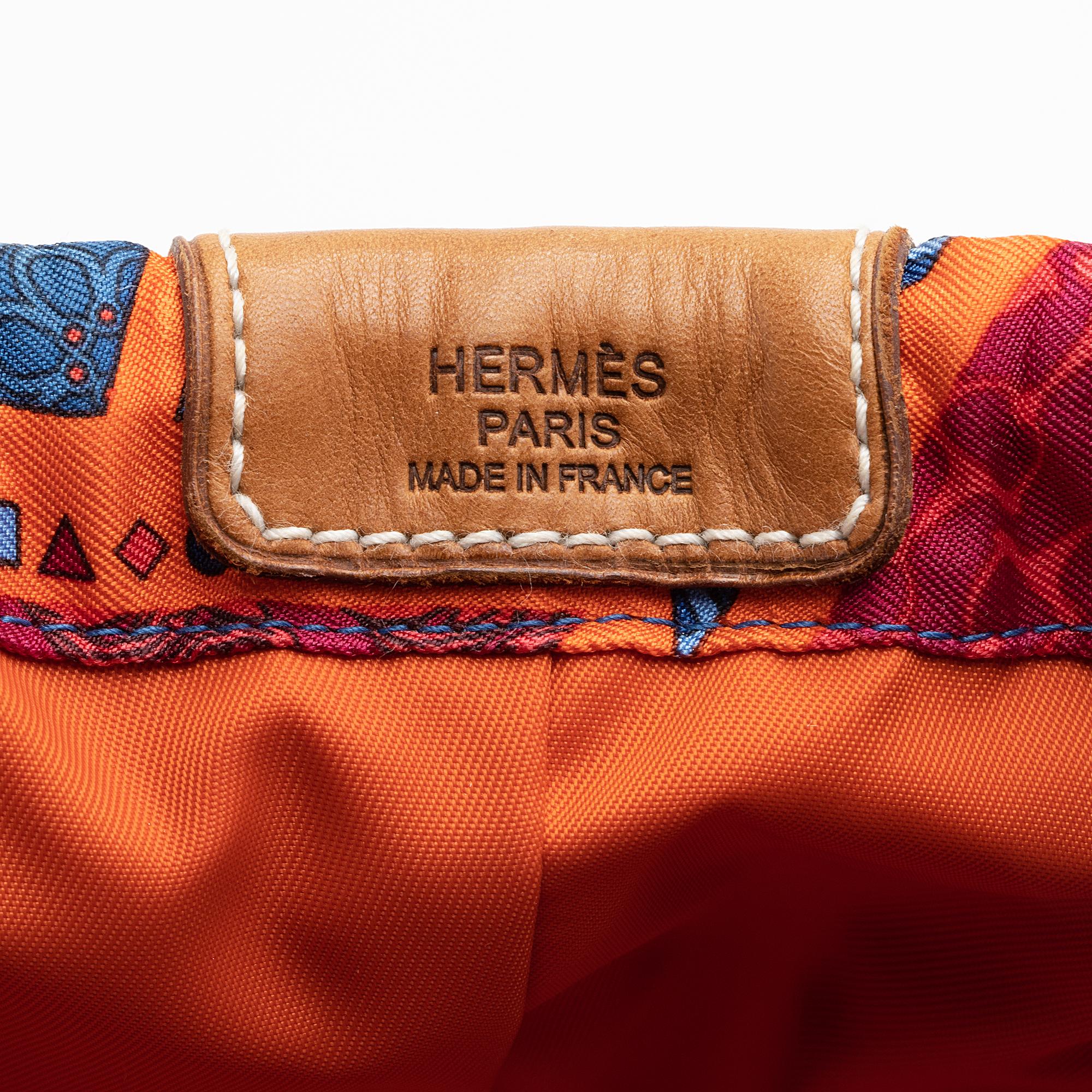 Hermes Silk Carre en Cravates Fourbi 25 Insert Drawstring Pouch (SHF-22816)