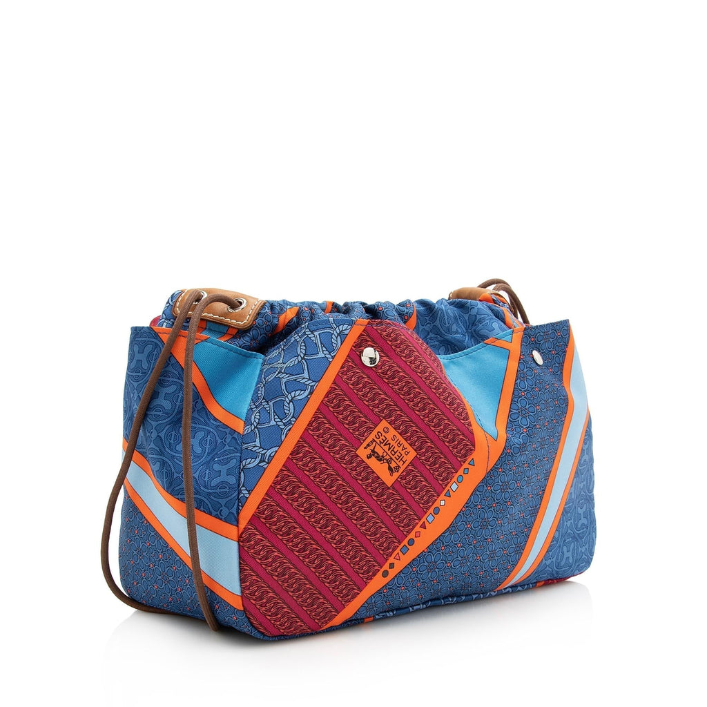 Hermes Silk Carre en Cravates Fourbi 25 Insert Drawstring Pouch (SHF-22816)