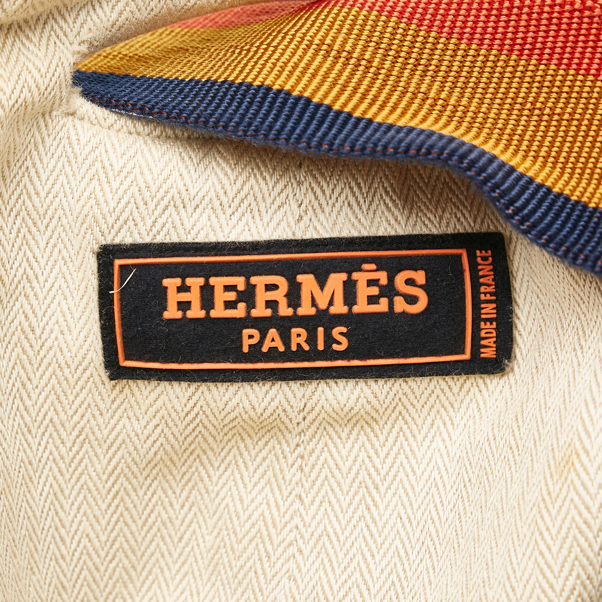 Hermes Toile Chevron Cavalier Sling Bag (SHG-Qhlu50)