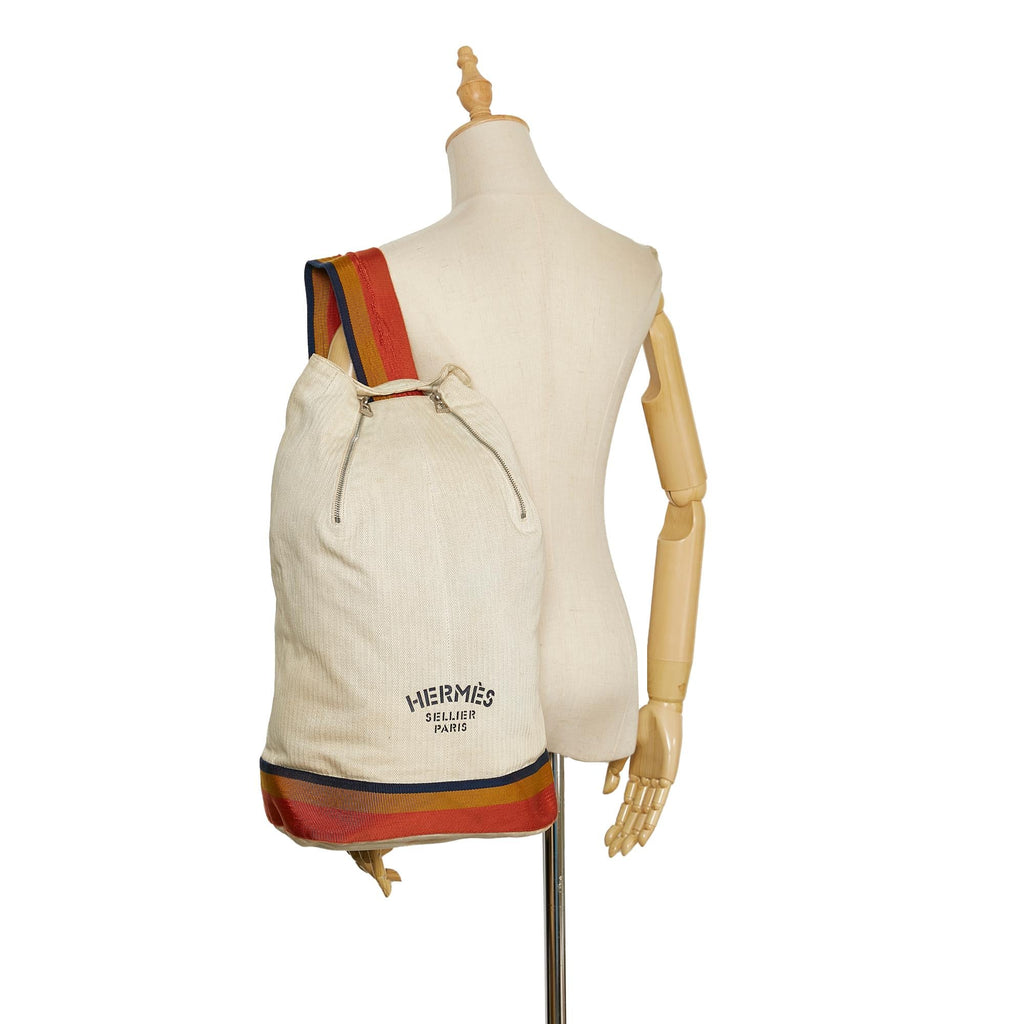 Hermes Toile Chevron Cavalier Sling Bag (SHG-Qhlu50)