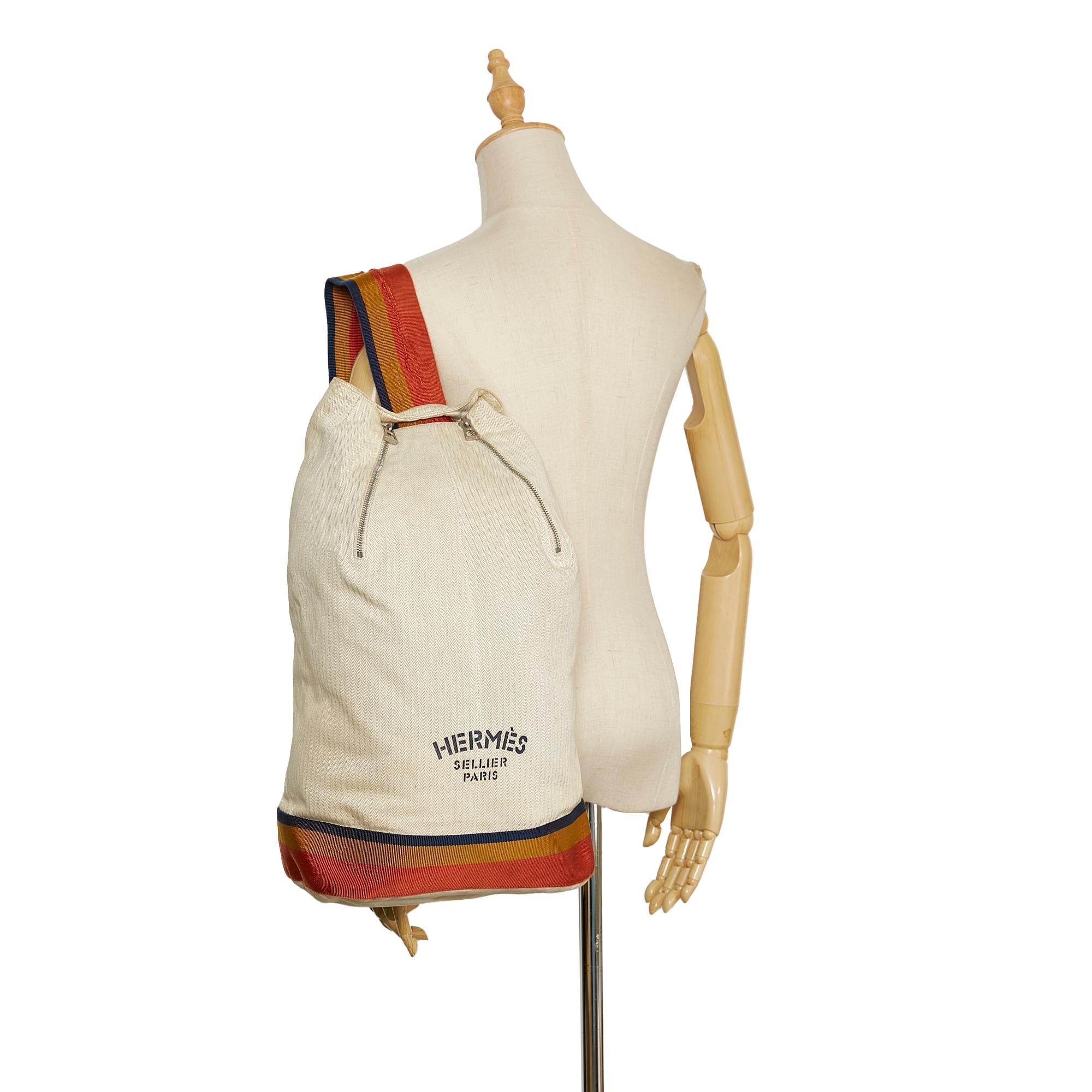 Hermes Toile Chevron Cavalier Sling Bag (SHG-Qhlu50)