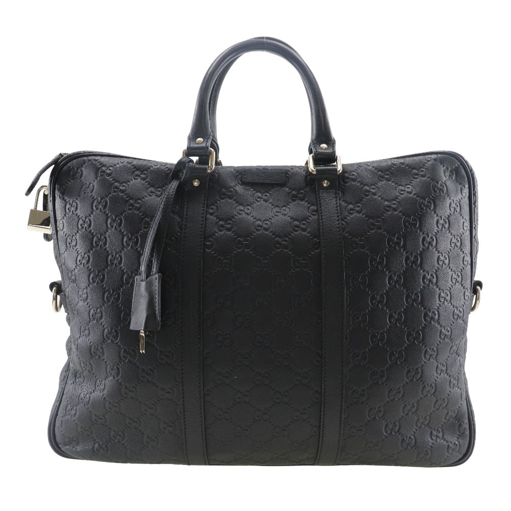 Gucci GG Leather Briefcase Black