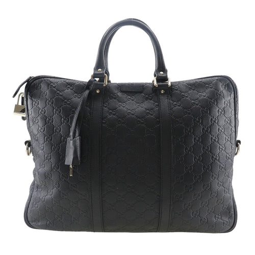 Gucci GG Leather Briefcase Black