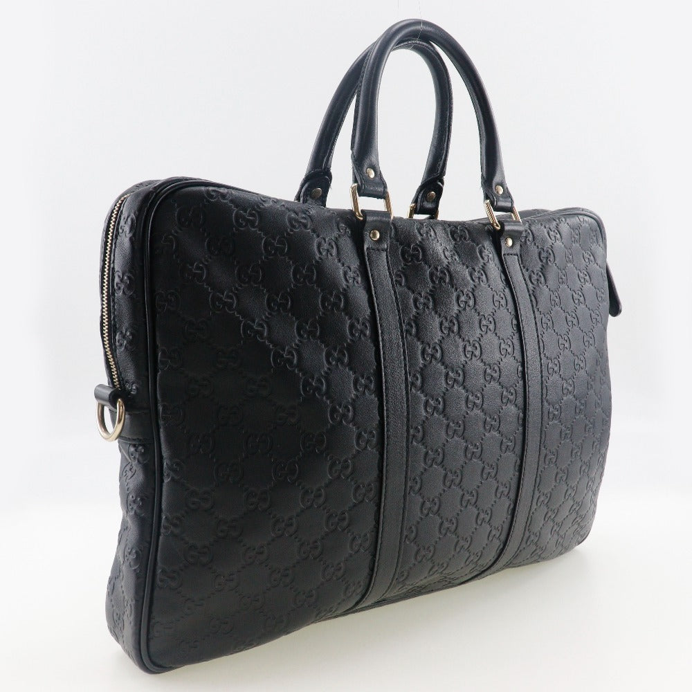 Gucci GG Leather Briefcase Black