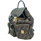 FENDI Backpack canvas canvas Khaki black Zucca Women