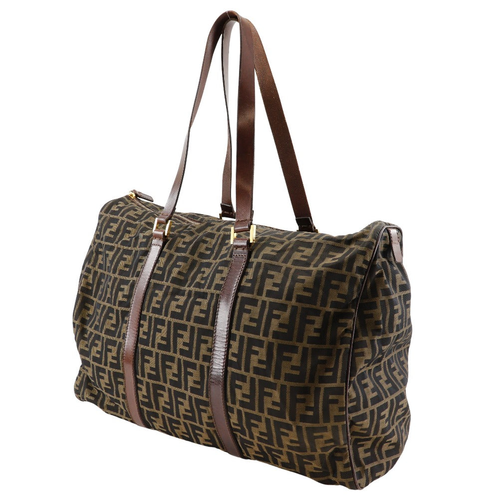 FENDI Boston Duffel bag Nylon canvas Brown Zucca unisex(Unisex)