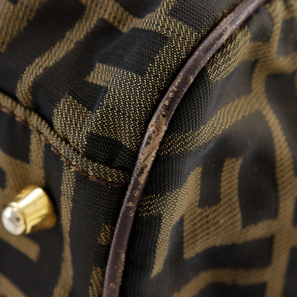 FENDI Boston Duffel bag Nylon canvas Brown Zucca unisex(Unisex)