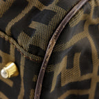 FENDI Boston Duffel bag Nylon canvas Brown Zucca unisex(Unisex)