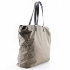 FENDI Tote Bag Nylon, Calfskin Brown micro zucchini Women