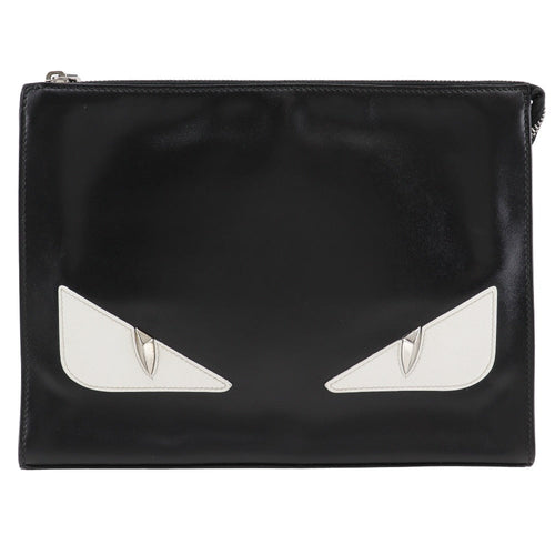 FENDI Clutch bag 7VA433 Calfskin black Bugs monster mens(Unisex)