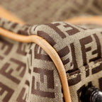 FENDI Boston Duffel bag 7VS014 Nylon canvas, leather Brown Zucchino Women