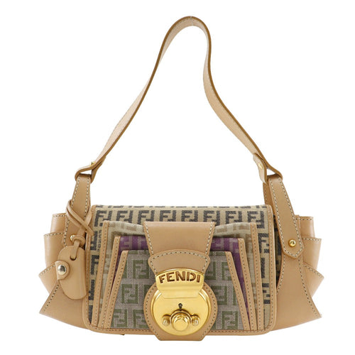 Fendi Zucchino Canvas Shoulder Bag 8BR422