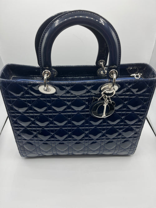 Lady Dior Large Blue Bag