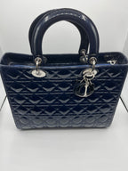 Lady Dior Large Blue Bag