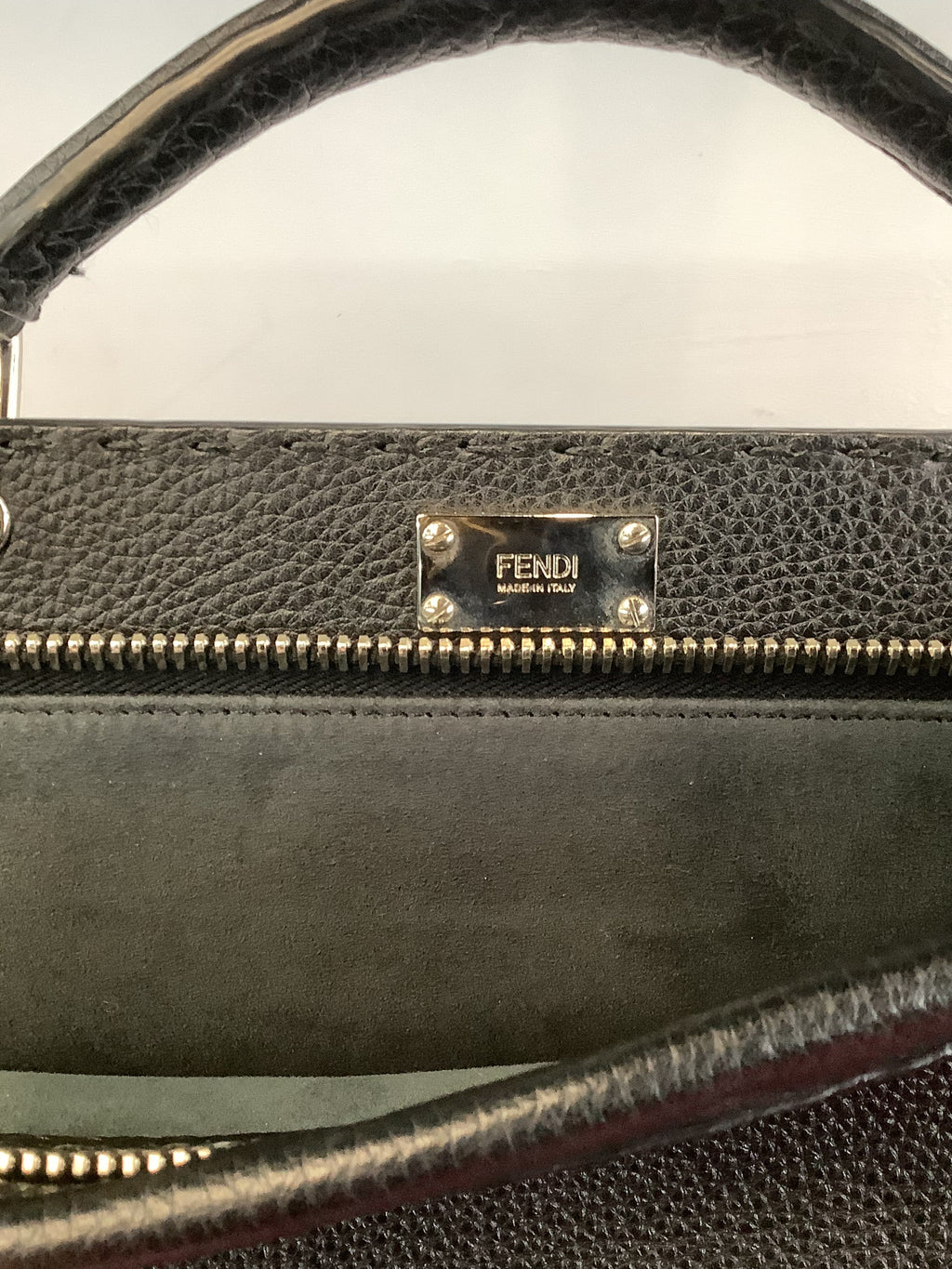 Fendi Peekaboo Large – Men’s Black Leather Travel Bag
