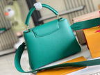 Louis Vuitton CAPUCINES MINI 21 DARK GREEN TAURILLON GOLD HARDWARE