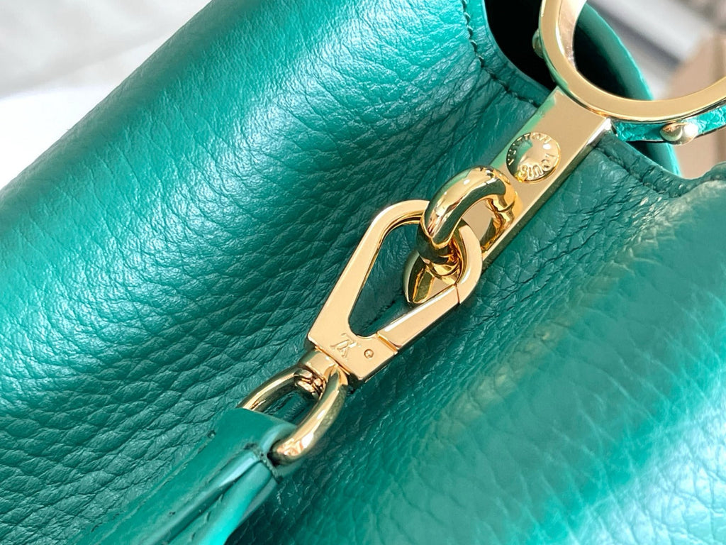Louis Vuitton CAPUCINES MINI 21 DARK GREEN TAURILLON GOLD HARDWARE