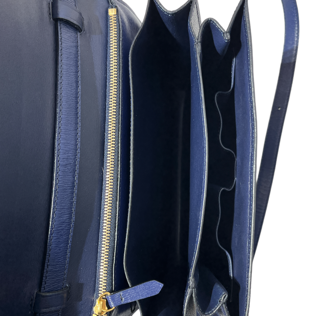Celine//Cross Body Bag//BLU/Leather/Plain