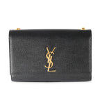 SAINT LAURENT - Black Grain De Poudre Leather Medium Kate Bag