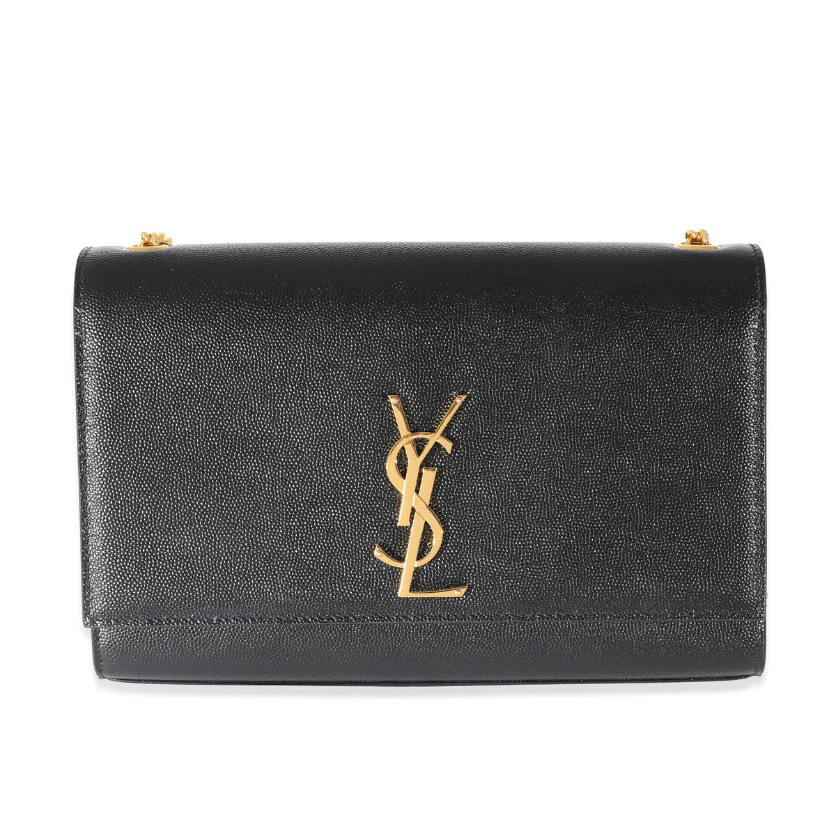 SAINT LAURENT - Black Grain De Poudre Leather Medium Kate Bag