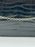 Dior Black Croc Purse On Chain