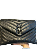 SAINT LAURENT - Black Matelasse Loulou Bag Medium