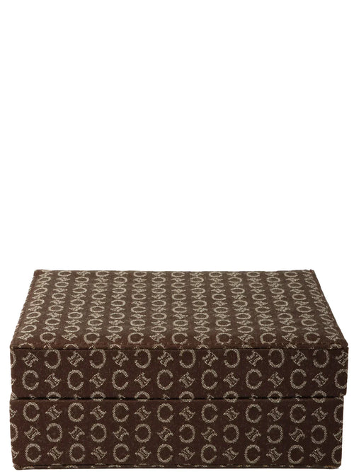 CELINE C Macadam Pattern Jewelry Case Brown