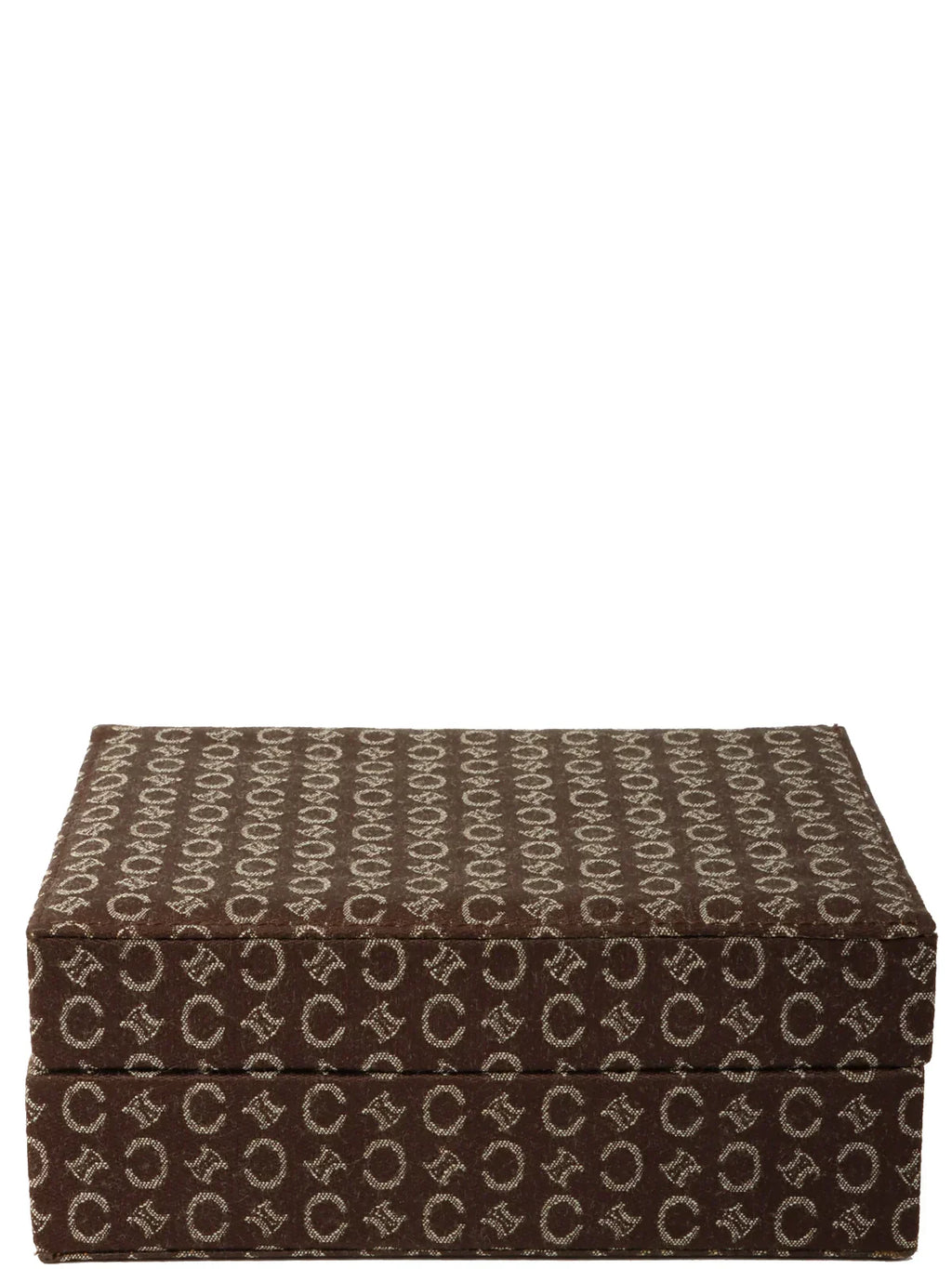 CELINE C Macadam Pattern Jewelry Case Brown