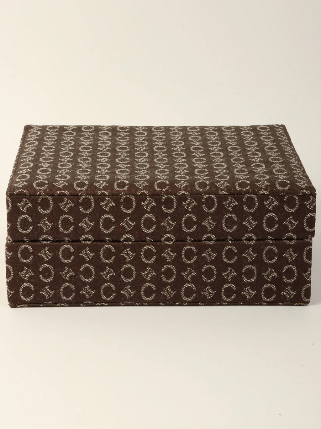 CELINE C Macadam Pattern Jewelry Case Brown