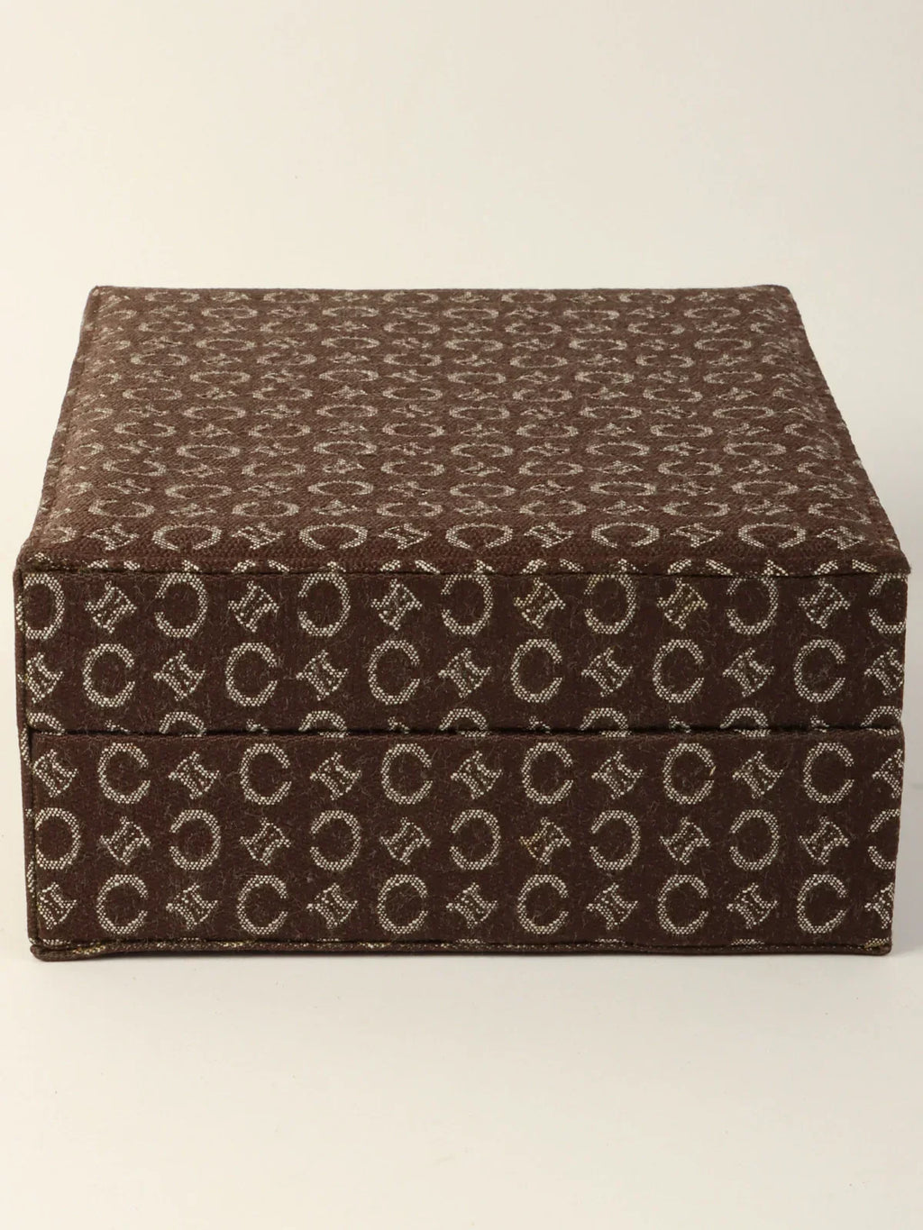 CELINE C Macadam Pattern Jewelry Case Brown