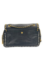 PRADA - Black Studded Leather Shoulder Bag