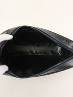 CELINE Suede Macadam Pattern Logo Embossed Shoulder Bag Navy