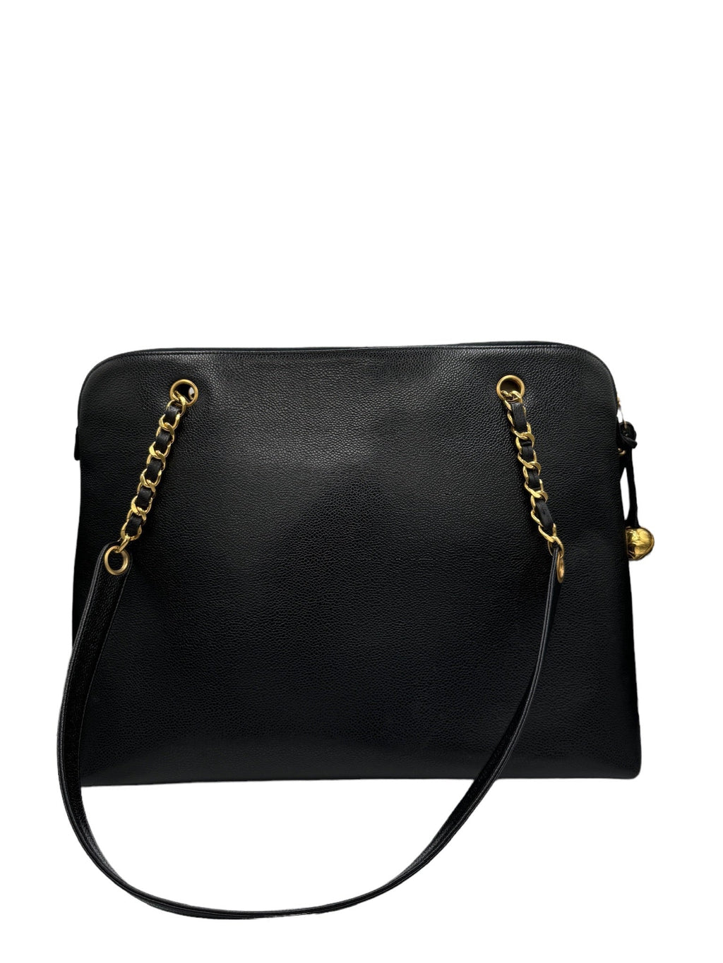 CHANEL - Caviar Medallion Chain Tote Shoulder Bag Black Caviar Skin