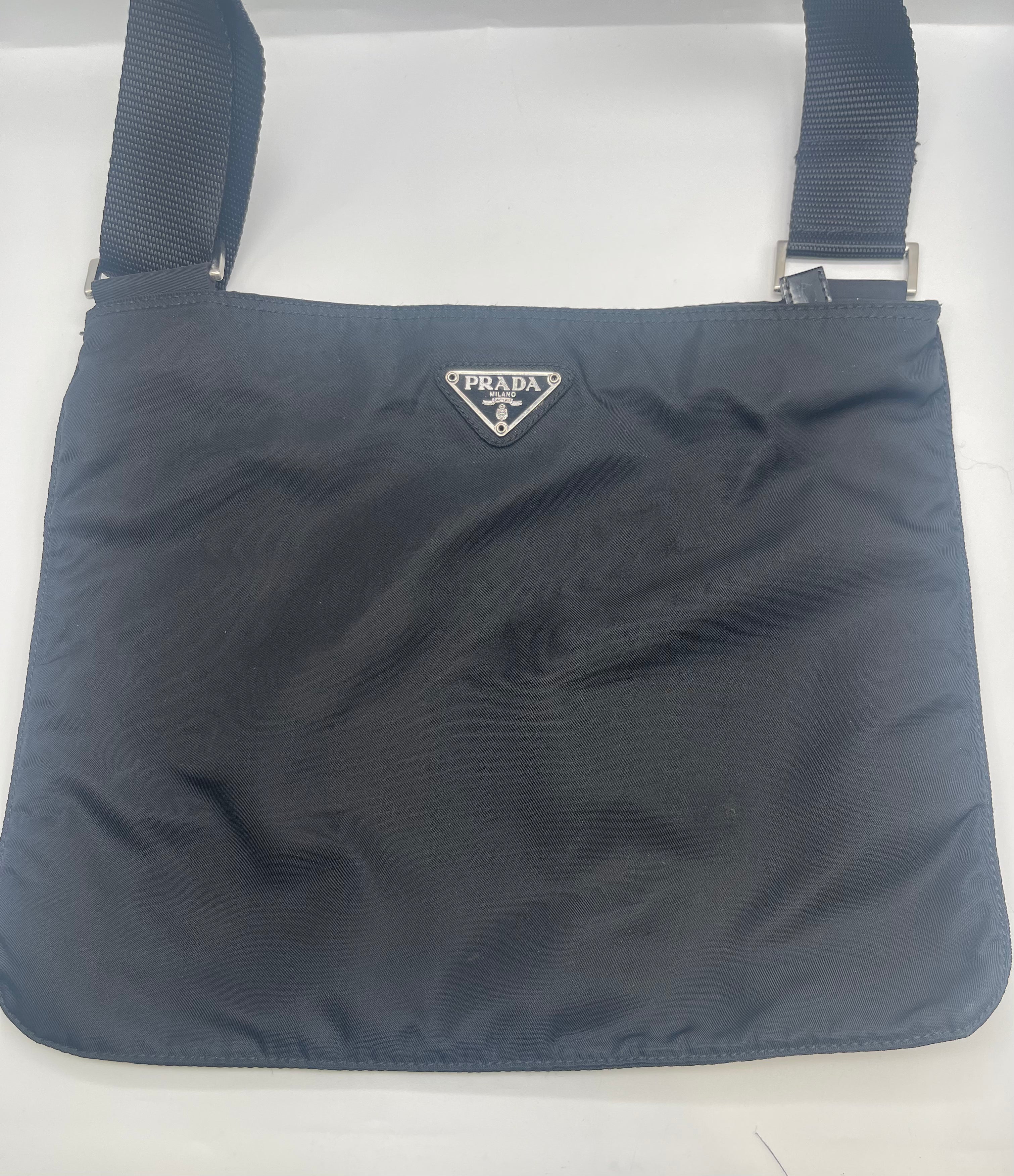 Prada Tessuto Nylon Crossbody Bag Black