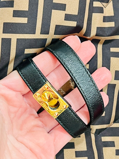 FENDI Calfskin Leather Bracelet