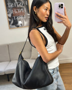 Celine Black Medium Romy Shoulder Bag in Supple Grained Calfskin Leather with Gold Hardware RRP £2,300