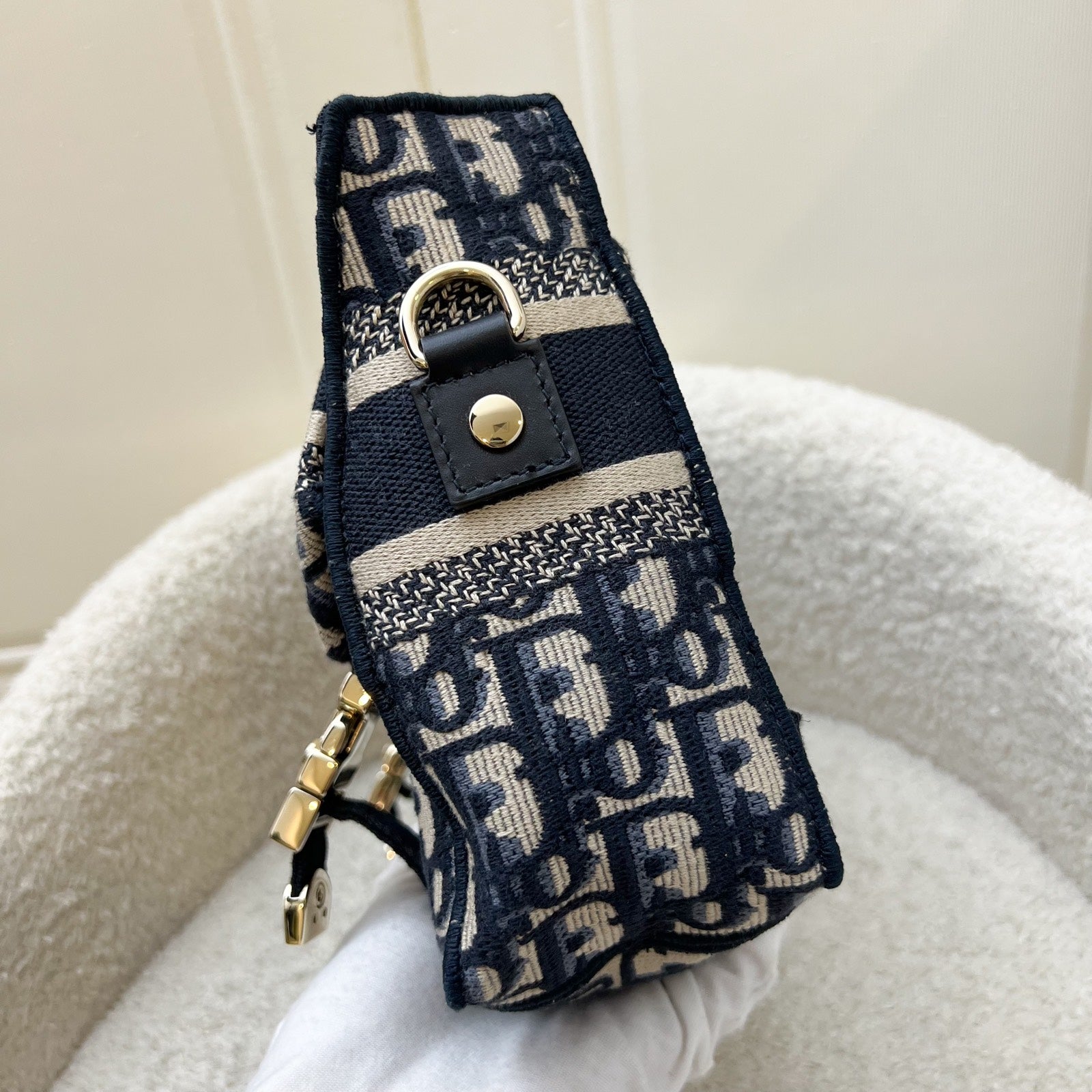 Dior Small Diorcamp Bag in Dark Blue Oblique Embroidery (Model: M1241ORIW, Colour: M928)