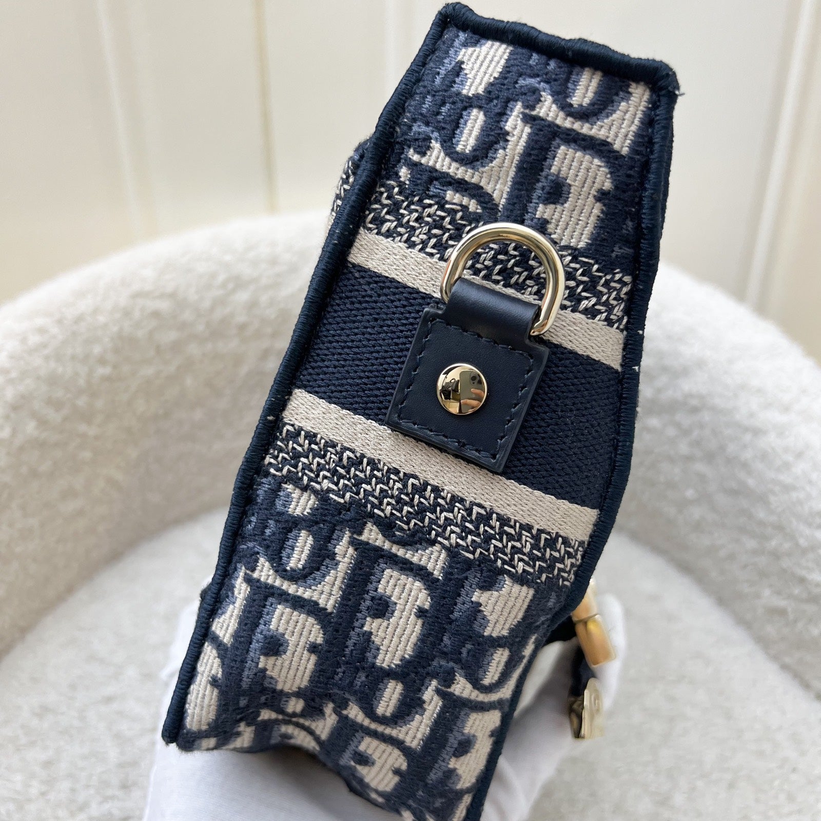 Dior Small Diorcamp Bag in Dark Blue Oblique Embroidery (Model: M1241ORIW, Colour: M928)