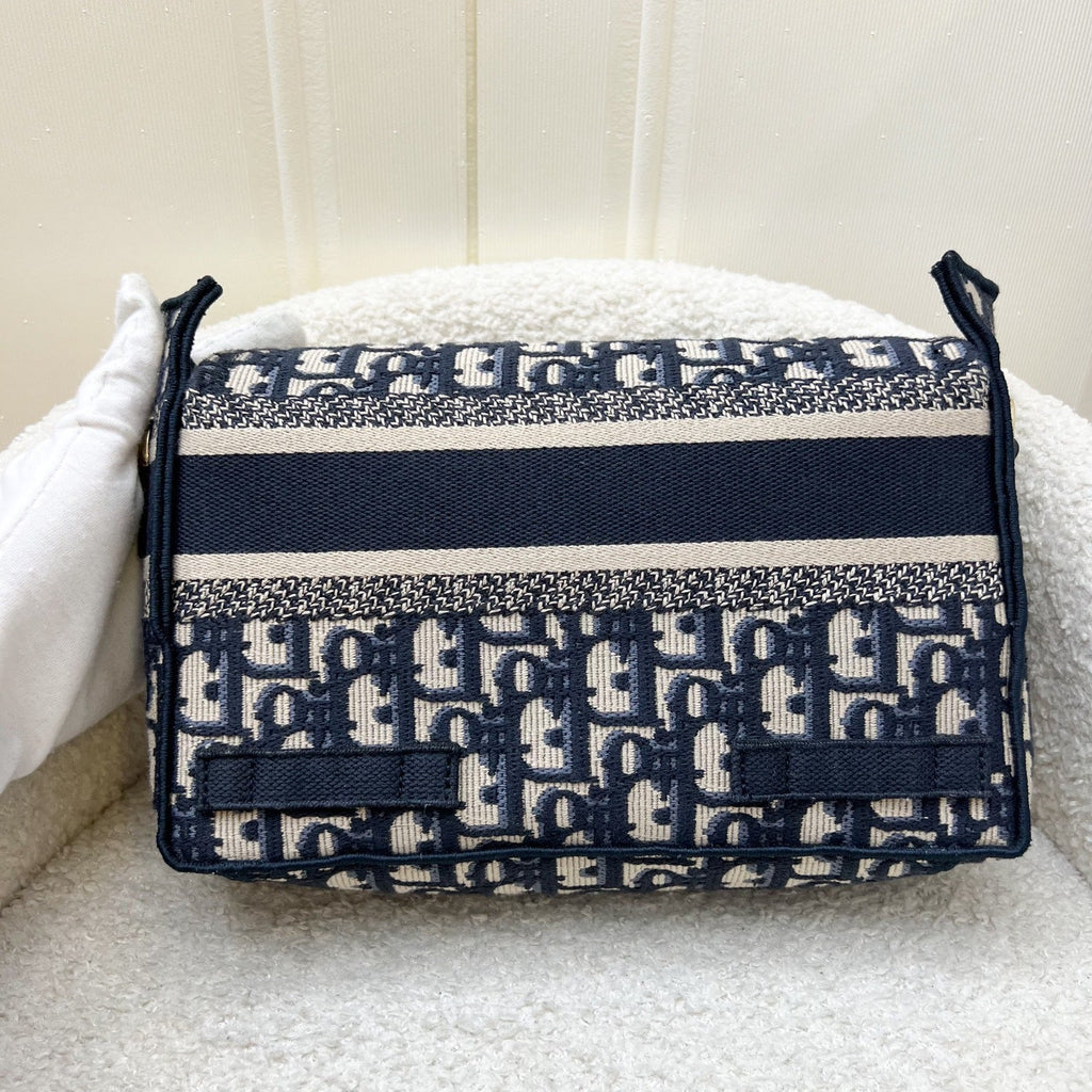 Dior Small Diorcamp Bag in Dark Blue Oblique Embroidery (Model: M1241ORIW, Colour: M928)