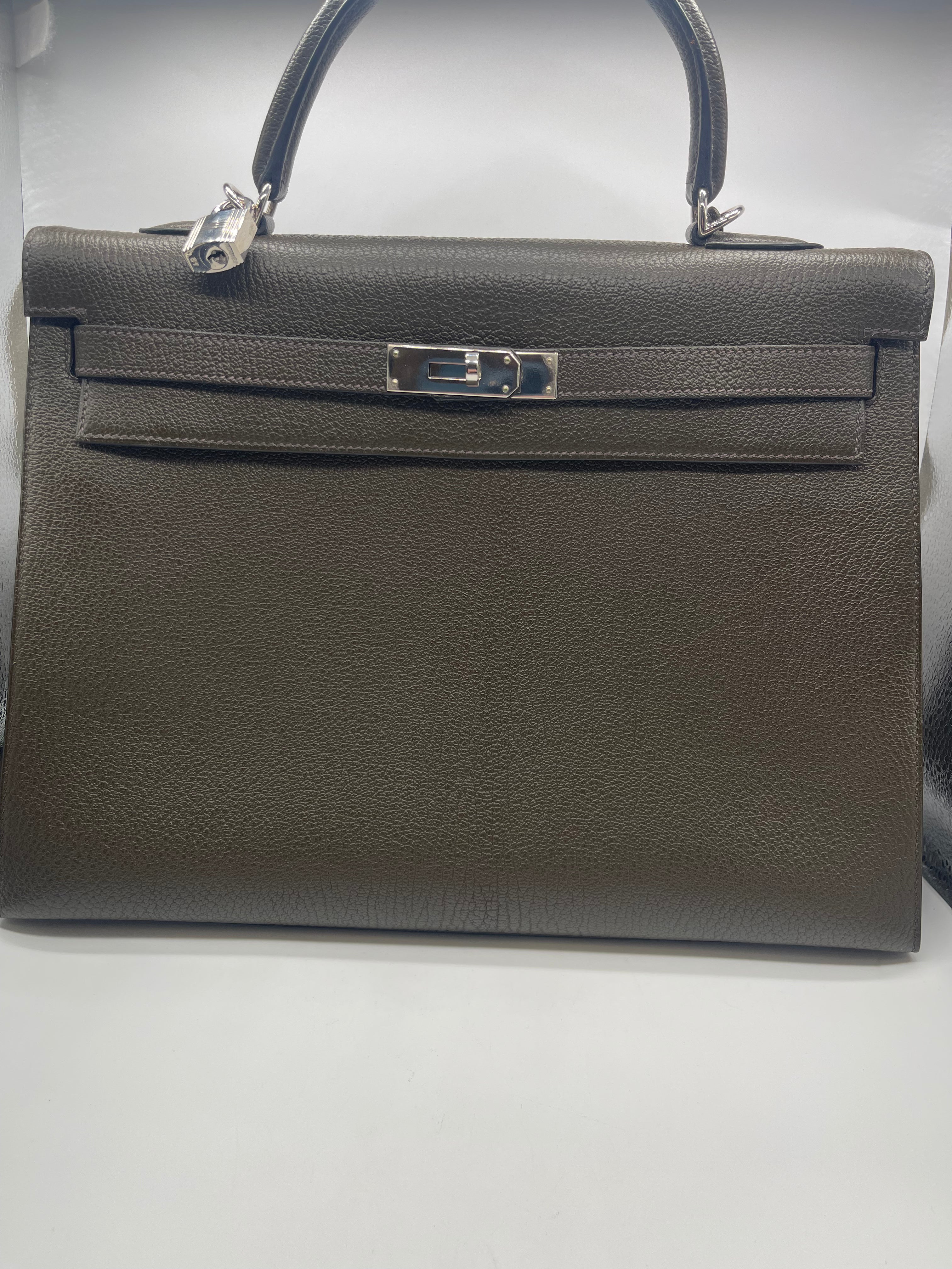 Hermes Kelly 35 Vert Bronze