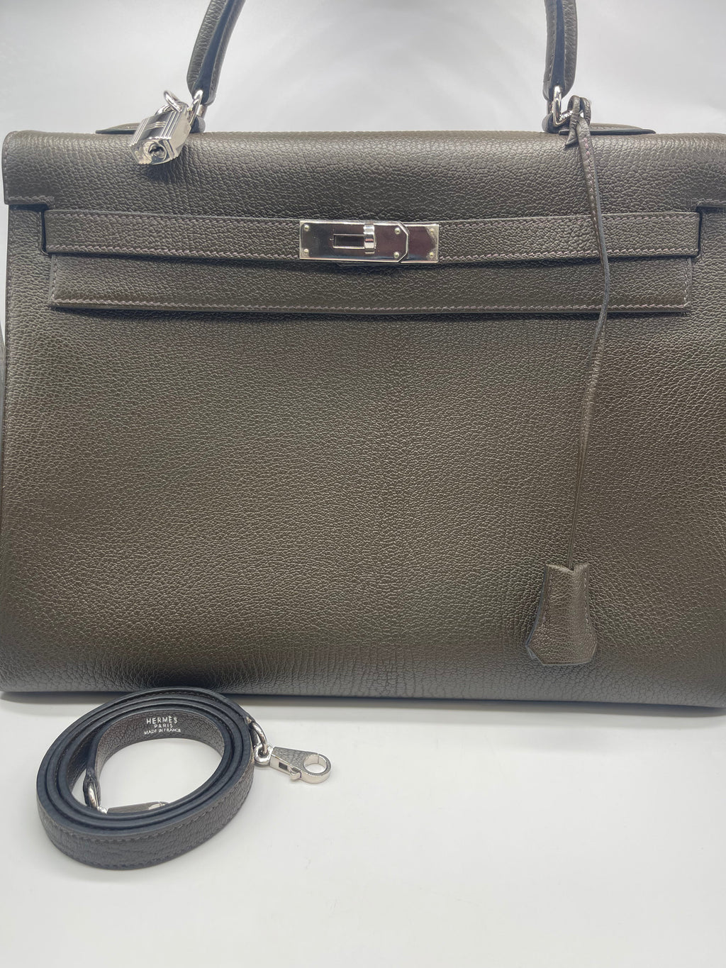 Hermes Kelly 35 Vert Bronze