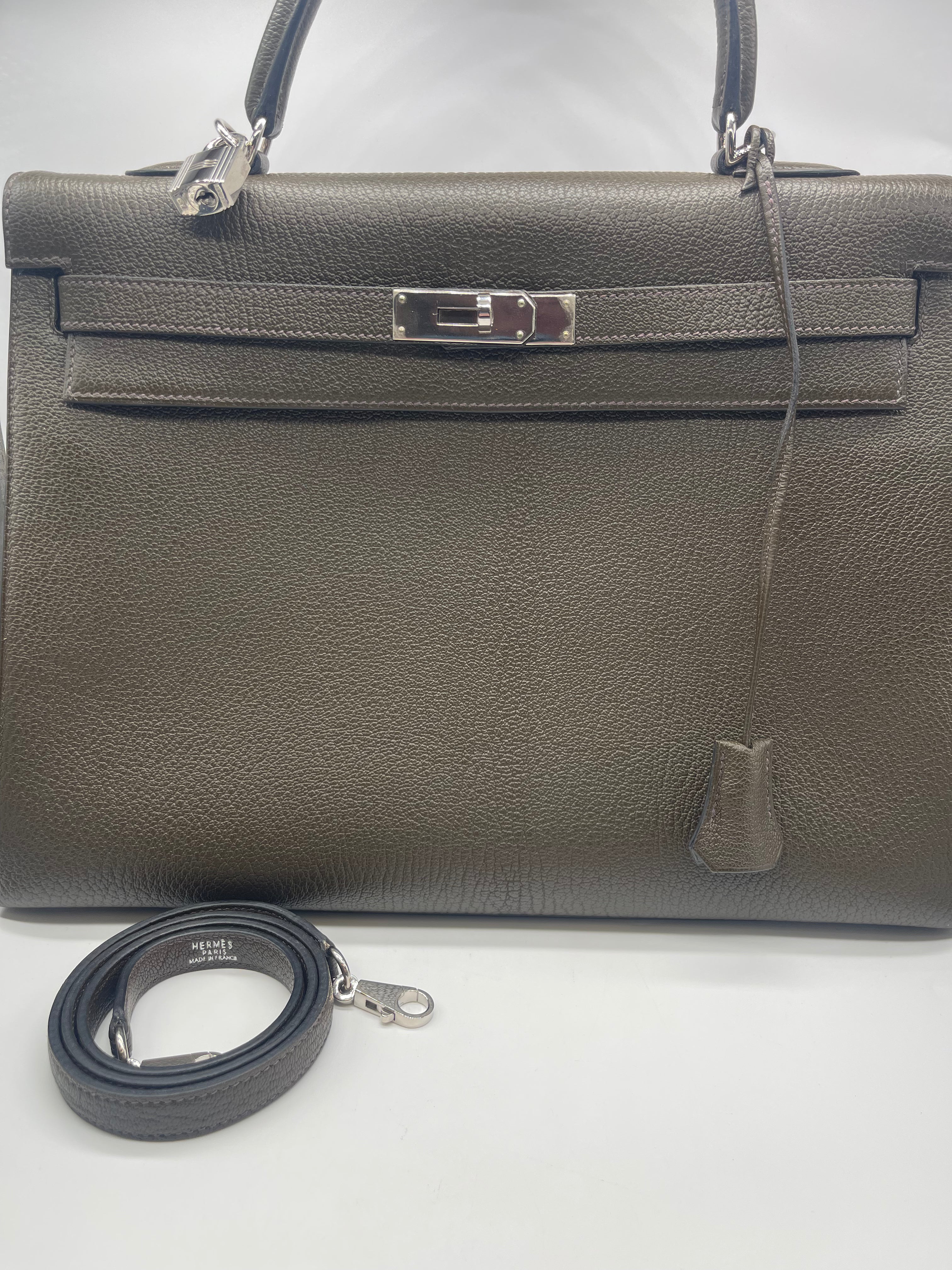 Hermes Kelly 35 Vert Bronze