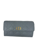 DIOR - Cloud Blue Supple Cannage Calfskin Caro Wallet