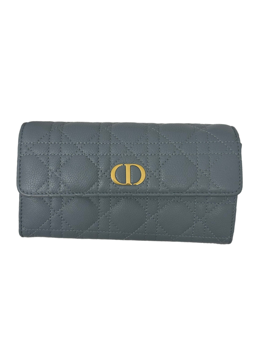 DIOR - Cloud Blue Supple Cannage Calfskin Caro Wallet