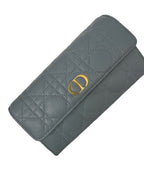 DIOR - Cloud Blue Supple Cannage Calfskin Caro Wallet