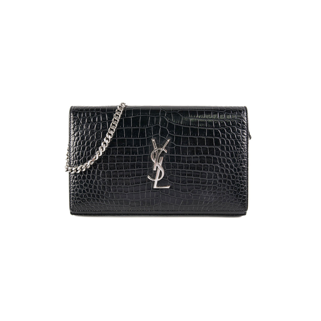Saint Laurent Croc Black Bag